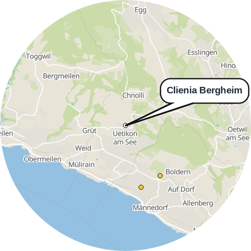 Kartenausschnitt für die Firma Clienia Bergheim