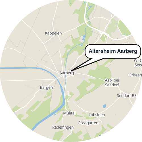 Kartenausschnitt für die Firma Altersheim Aarberg