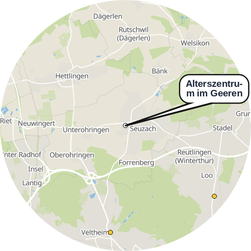 Kartenausschnitt für die Firma Alterszentrum im Geeren