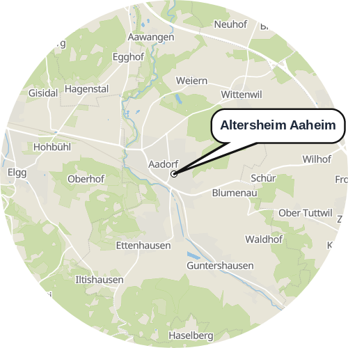 Kartenausschnitt für die Firma Altersheim Aaheim