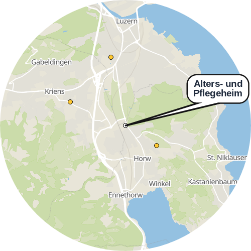 Kartenausschnitt für die Firma Alters- und Pflegeheim