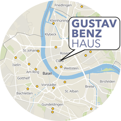 Kartenausschnitt für die Firma Gustav Benz Haus Alters- und Pflegeheim