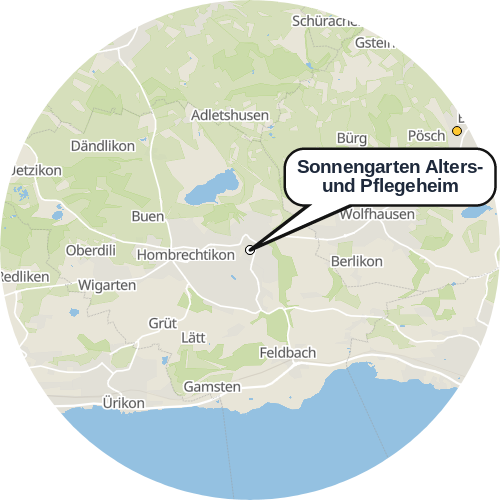 Kartenausschnitt für die Firma Sonnengarten Alters- und Pflegeheim