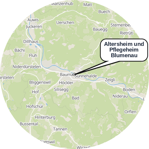 Kartenausschnitt für die Firma Altersheim und Pflegeheim Blumenau