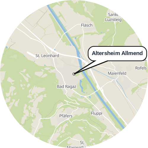 Kartenausschnitt für die Firma Altersheim Allmend