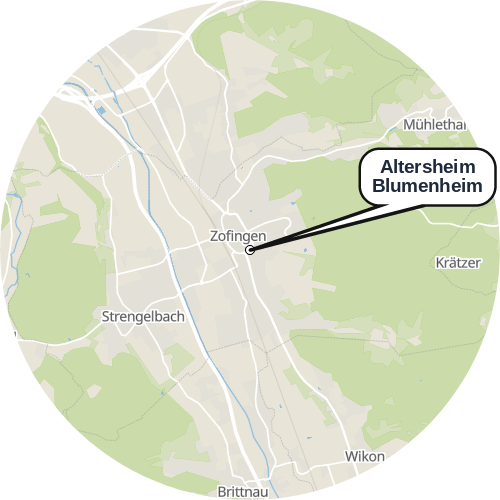 Kartenausschnitt für die Firma Altersheim Blumenheim