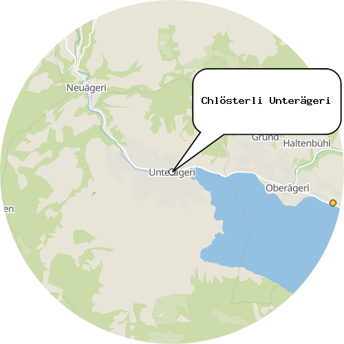 Kartenausschnitt für die Firma Chlösterli Unterägeri
