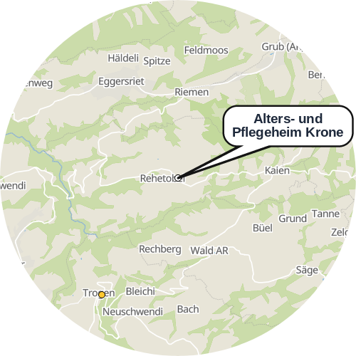 Kartenausschnitt für die Firma Alters- und Pflegeheim Krone