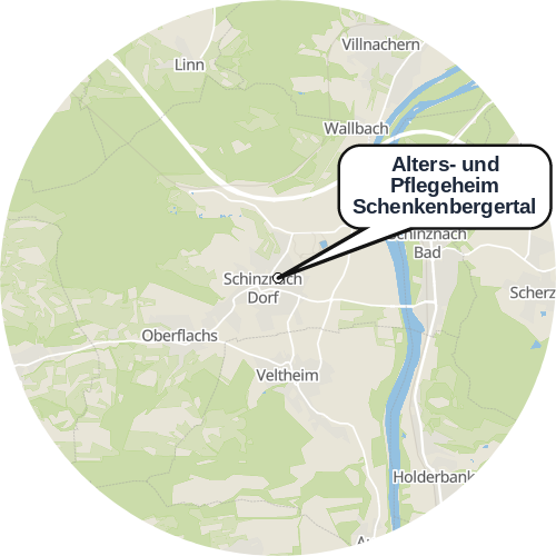 Kartenausschnitt für die Firma Alters- und Pflegeheim Schenkenbergertal