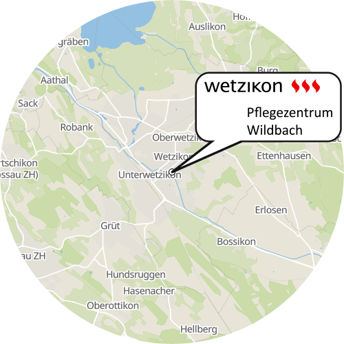 Kartenausschnitt für die Firma Pflegezentrum Wildbach