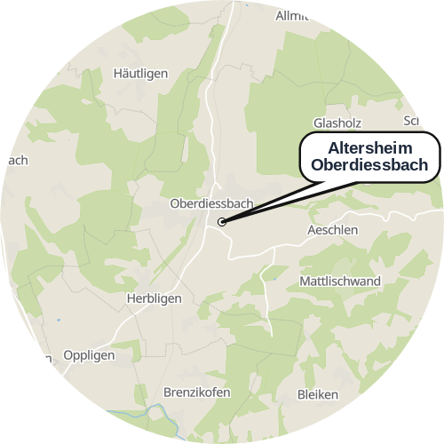 Kartenausschnitt für die Firma Altersheim Oberdiessbach