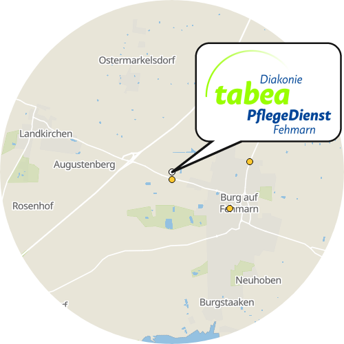 Kartenausschnitt für die Firma Tabea Diakonie-Pflegedienst gGmbH Standort Fehmarn/Oldenburg