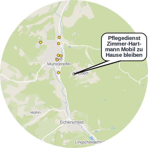 Kartenausschnitt für die Firma Pflegedienst Zimmer-Hartmann Mobil zu Hause bleiben