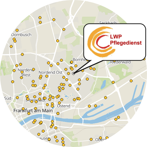 Kartenausschnitt für die Firma LWP Pflegedienst GmbH