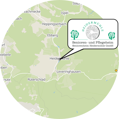 Kartenausschnitt für die Firma Seniorenheim Heidermühle