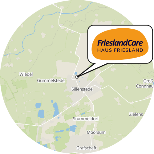 Kartenausschnitt für die Firma FrieslandCare Haus Friesland