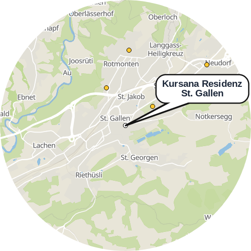 Kartenausschnitt für die Firma Kursana Residenz St. Gallen