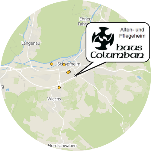 Kartenausschnitt für die Firma Haus Columban Schopfheim