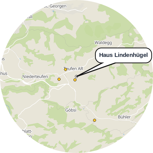 Kartenausschnitt für die Firma Haus Lindenhügel