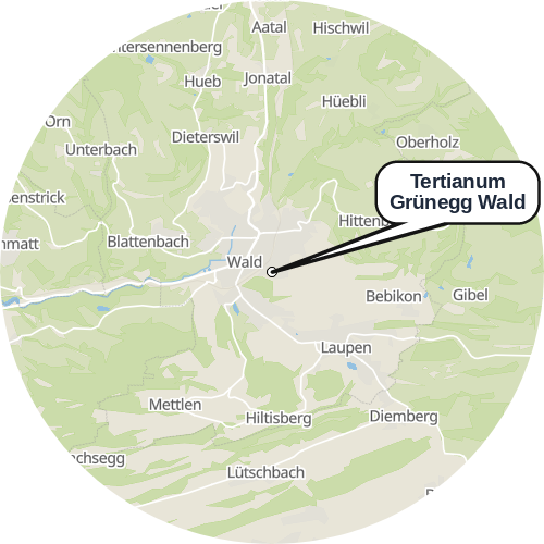 Kartenausschnitt für die Firma Tertianum Grünegg Wald