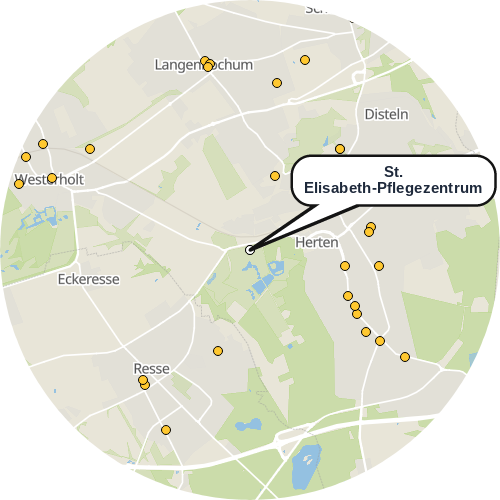Kartenausschnitt für die Firma St. Elisabeth-Pflegezentrum