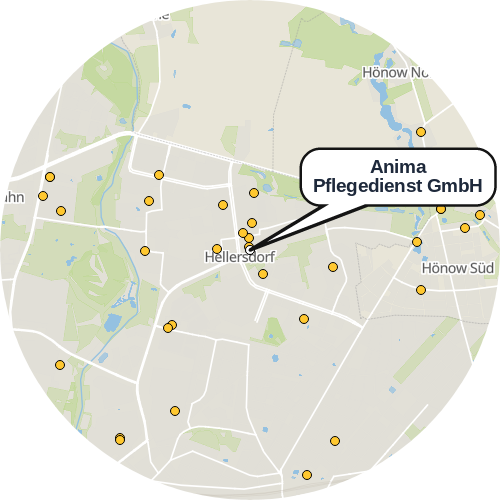 Kartenausschnitt für die Firma Anima Pflegedienst GmbH