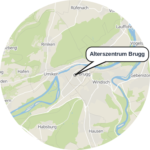 Kartenausschnitt für die Firma Alterszentrum Brugg