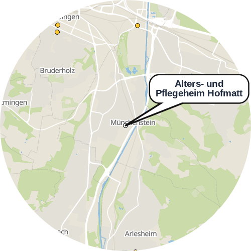 Kartenausschnitt für die Firma Alters- und Pflegeheim Hofmatt
