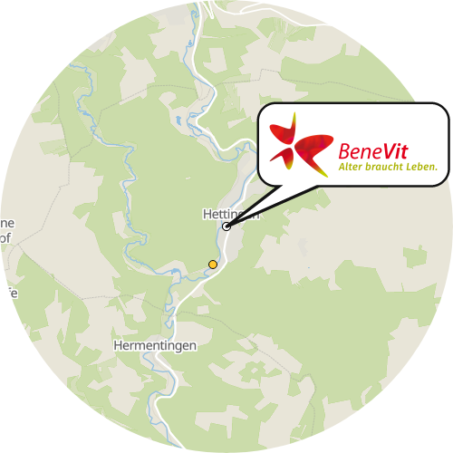 Kartenausschnitt für die Firma BeneVit Pflege in Baden-Württemberg GmbH  BeneVit mobil Hettingen
